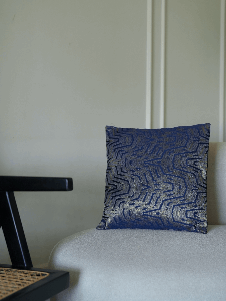 Navy Blue Spark Cushion Cover