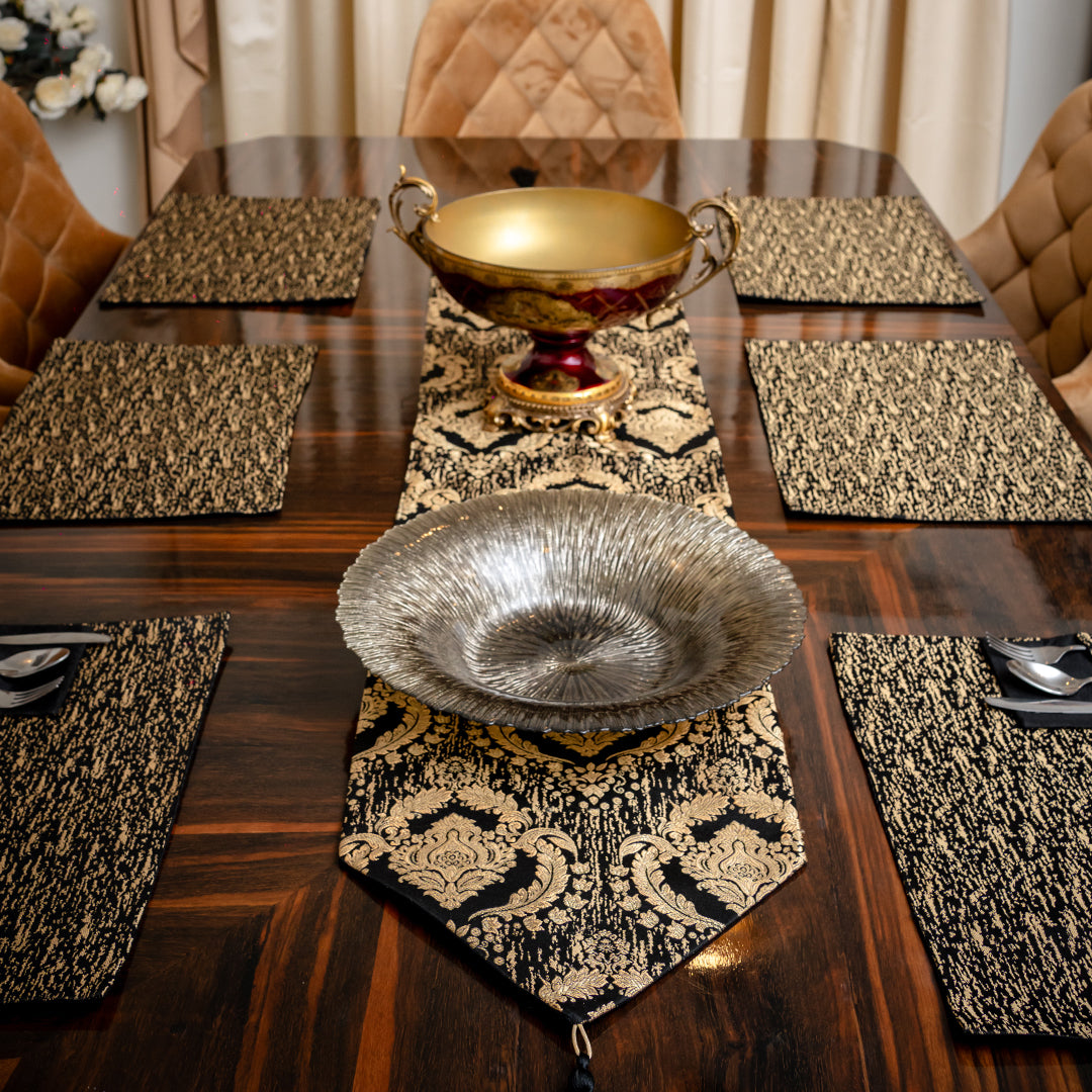 Camilla Gold Embossed Textured Table Set