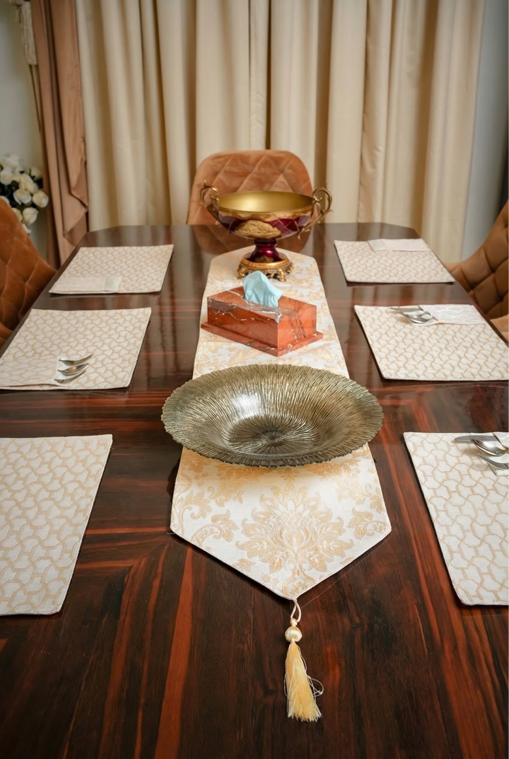 Regal Gold Tapestry Table Set