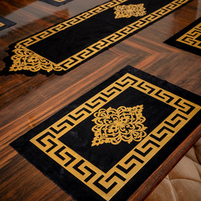 Premium Black Velvet Branded Table Set