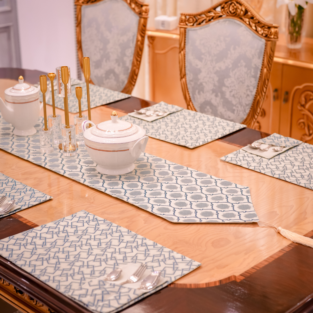 Milano Powder Blue Dining Table Set