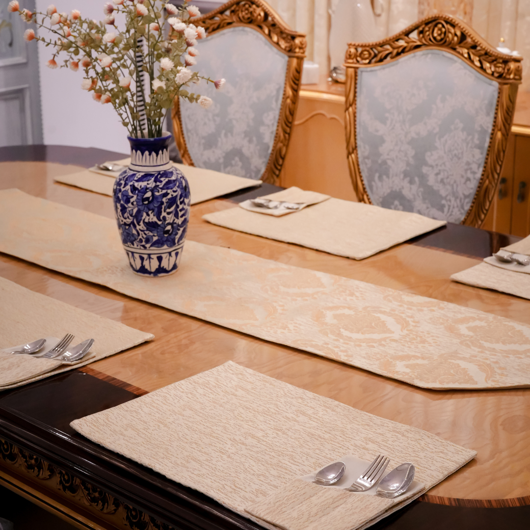 Soft Gold Luxury Dining Table Set