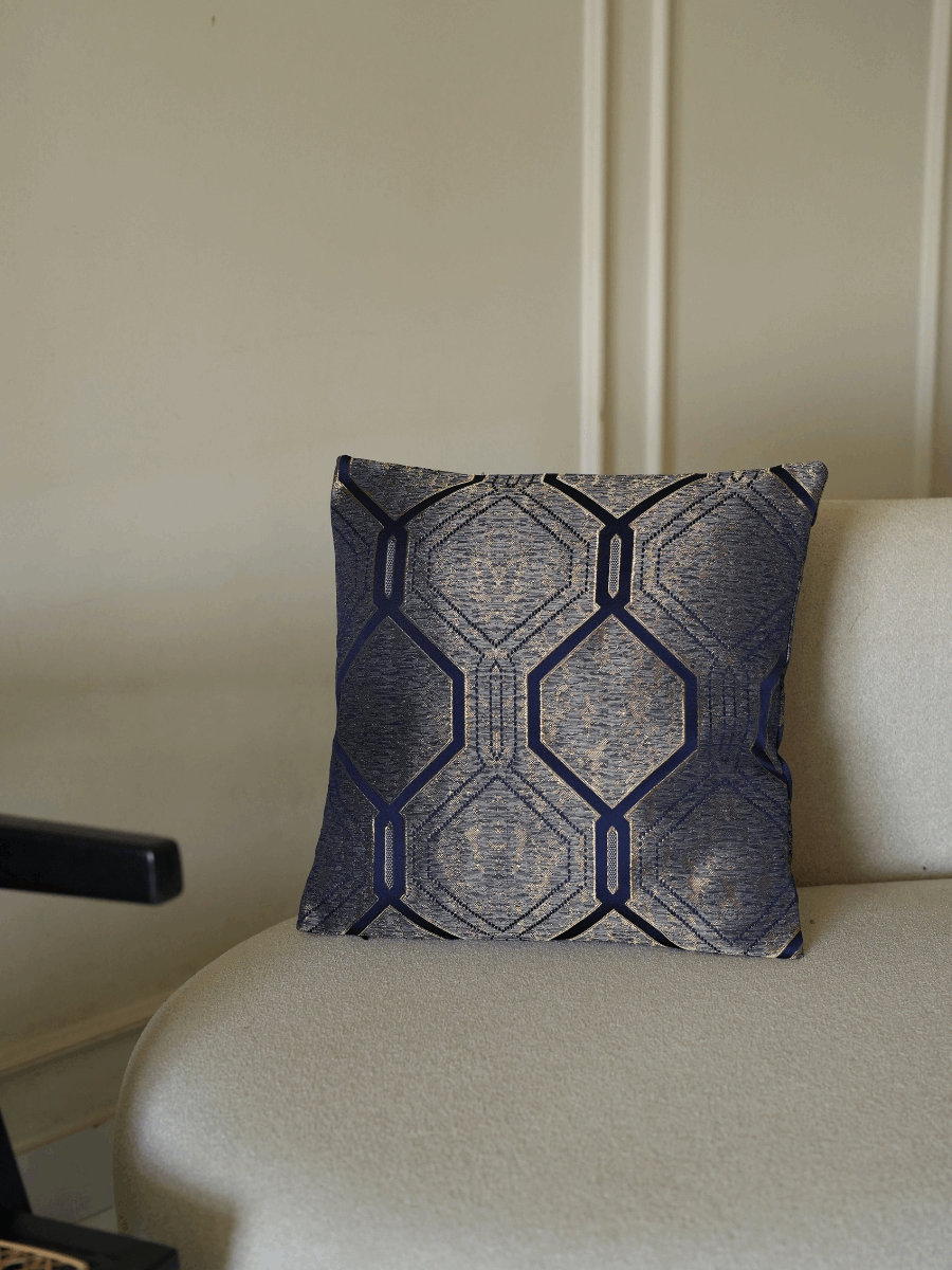 Navy Gold Nexus Cushion Cover