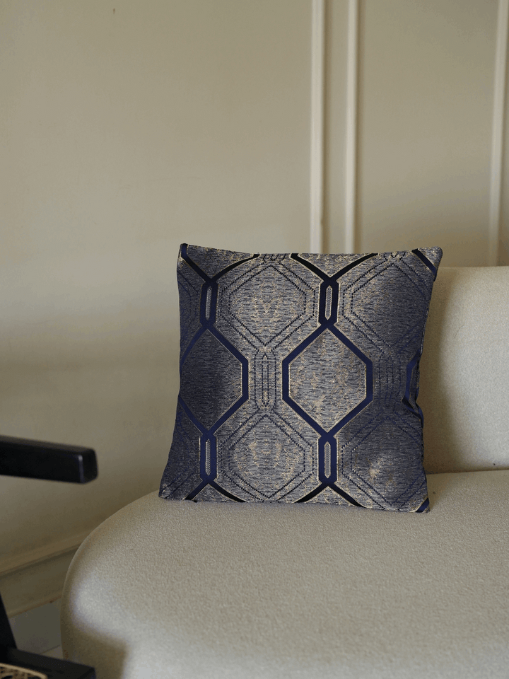 Navy Gold Nexus Cushion Cover