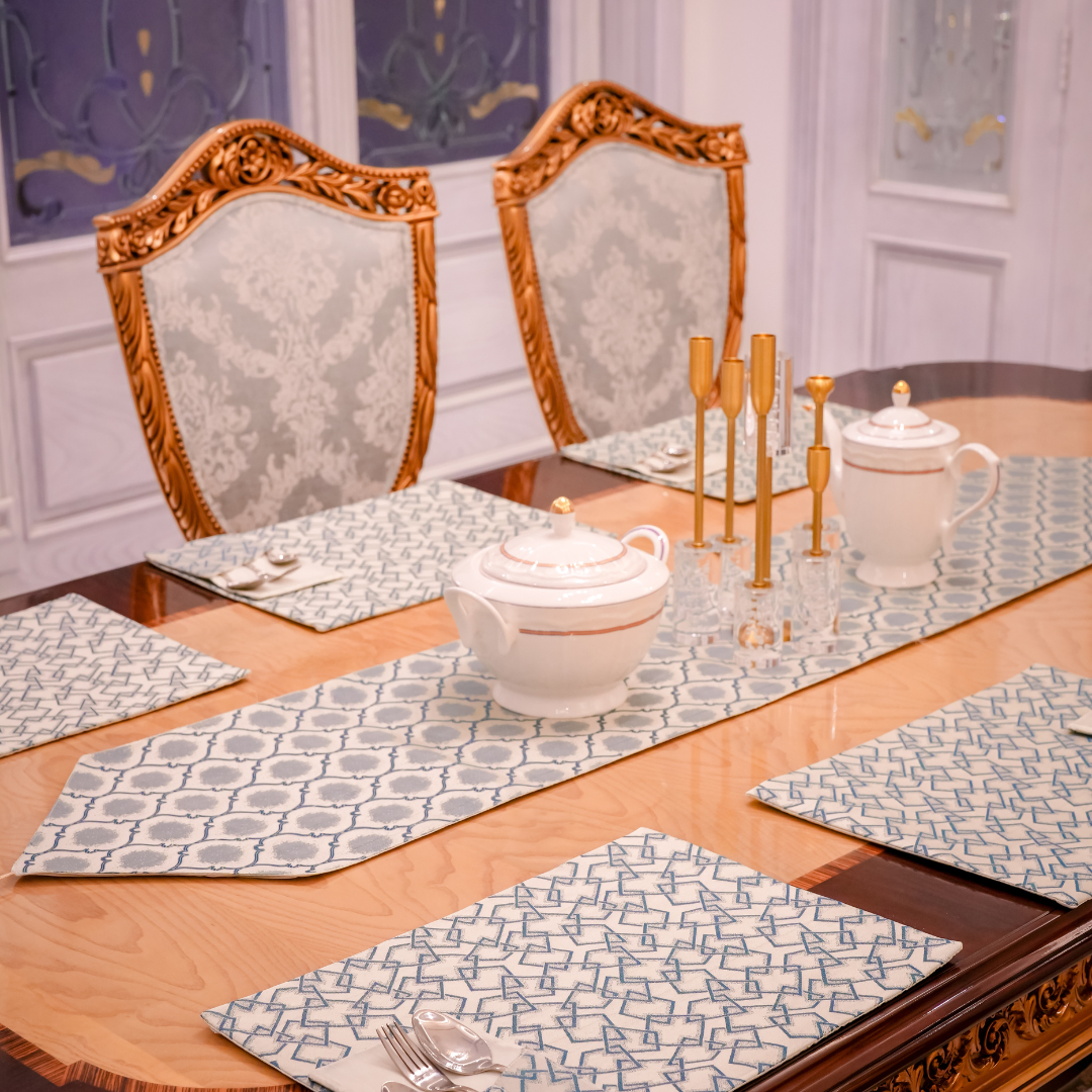 Milano Powder Blue Dining Table Set