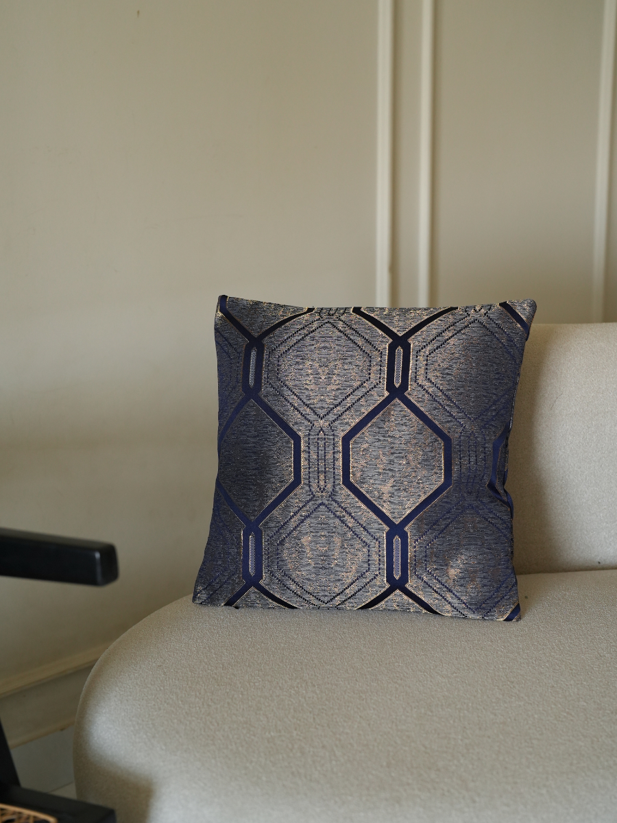 Navy Gold Nexus Cushion Cover