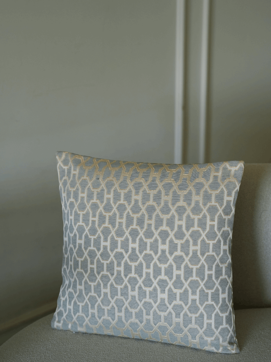 Ivory Maze Grey Cushion Cover