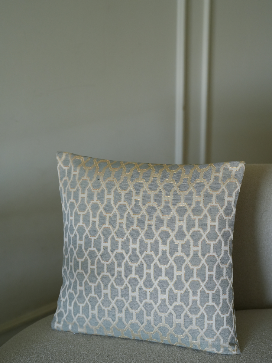 Ivory Maze Grey Cushion Cover