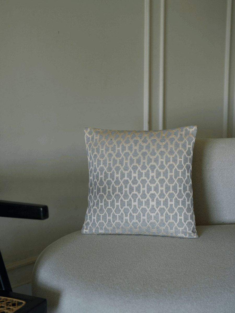 Ivory Maze Grey Cushion Cover
