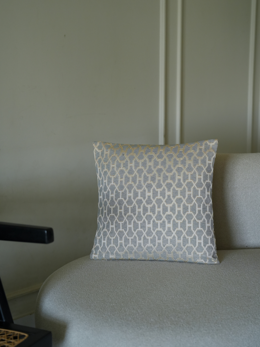Ivory Maze Grey Cushion Cover