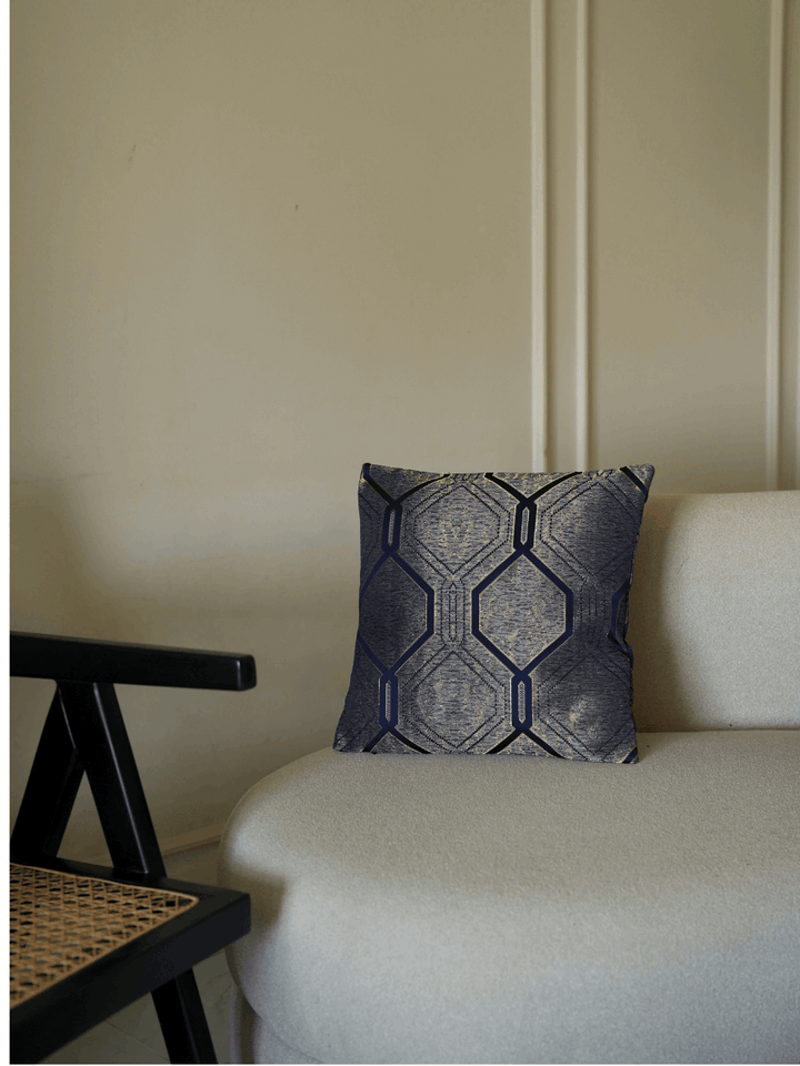 Navy Gold Nexus Cushion Cover