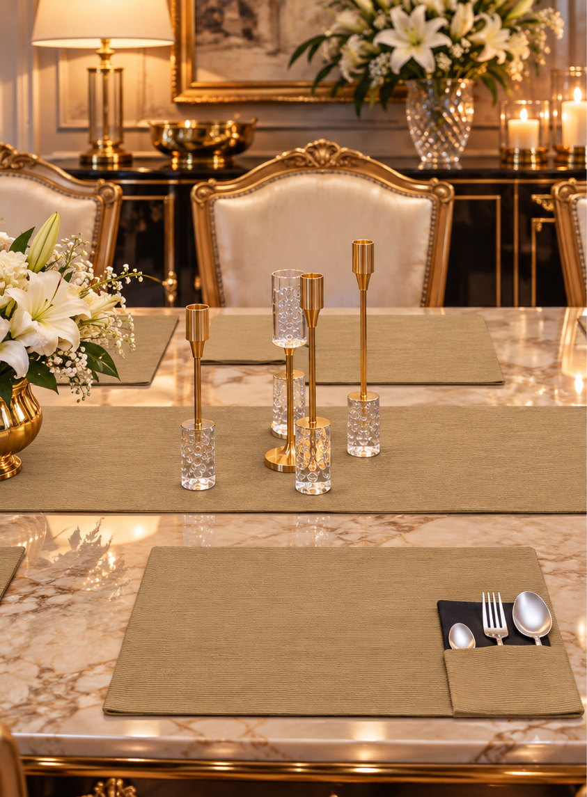 Camel Brown Dining Table Set