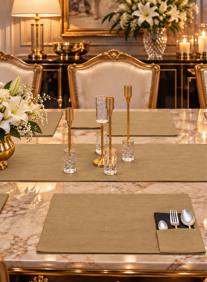 Camel Brown Dining Table Set