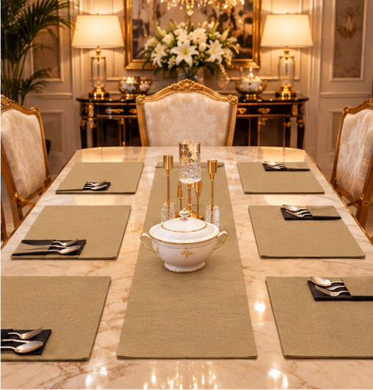 Camel Brown Dining Table Set
