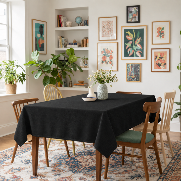 Minimalist Jersey Black Table Cover