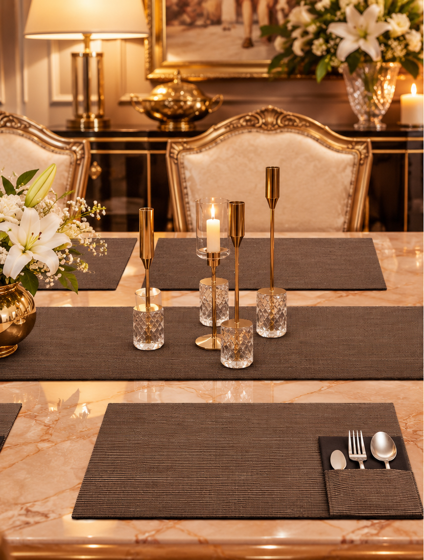 Mocha Brown Dining Table Set
