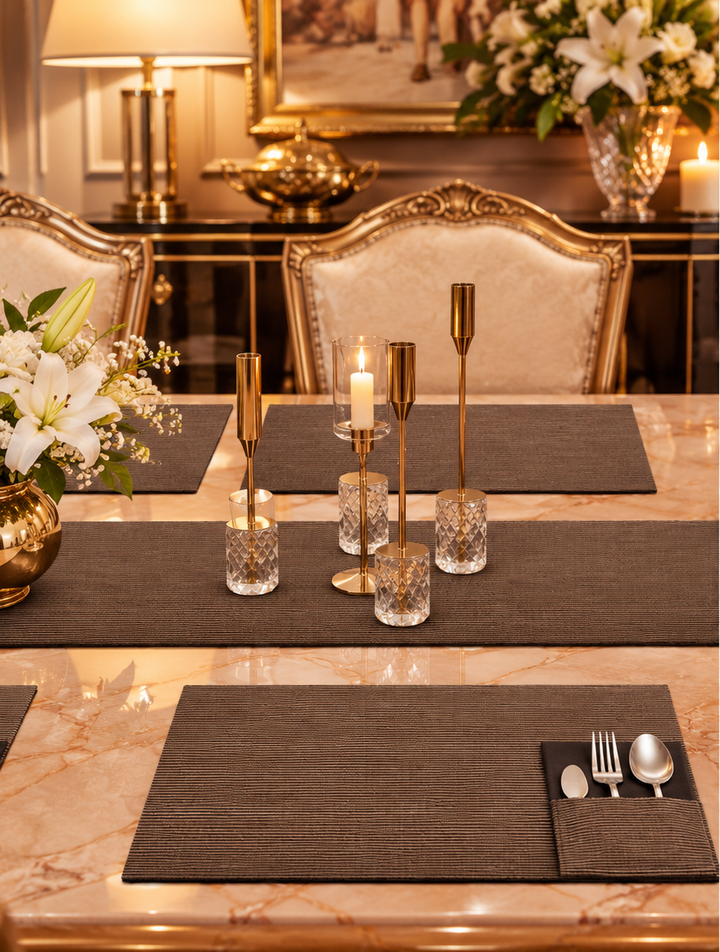 Mocha Brown Dining Table Set
