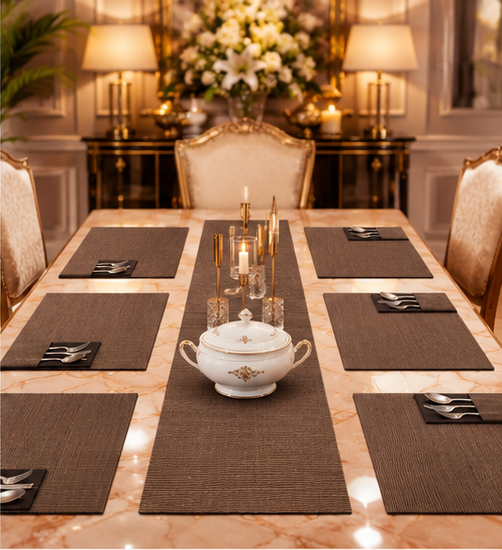 Mocha Brown Dining Table Set