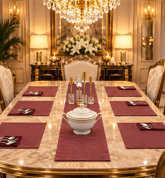 Signature Maroon Dining Table Set