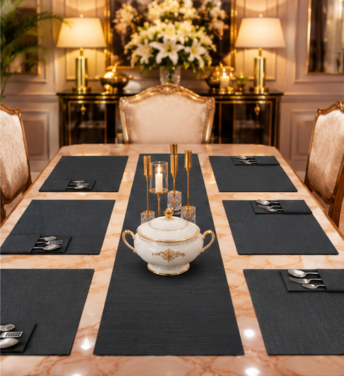Matte Black Dining Table Set