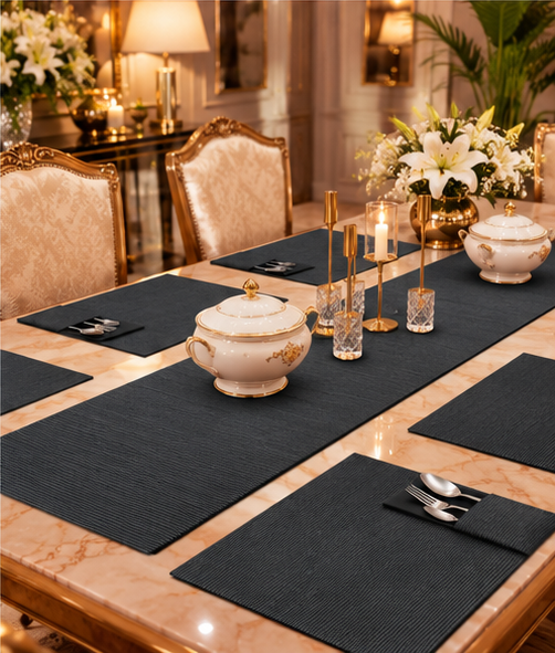 Matte Black Dining Table Set