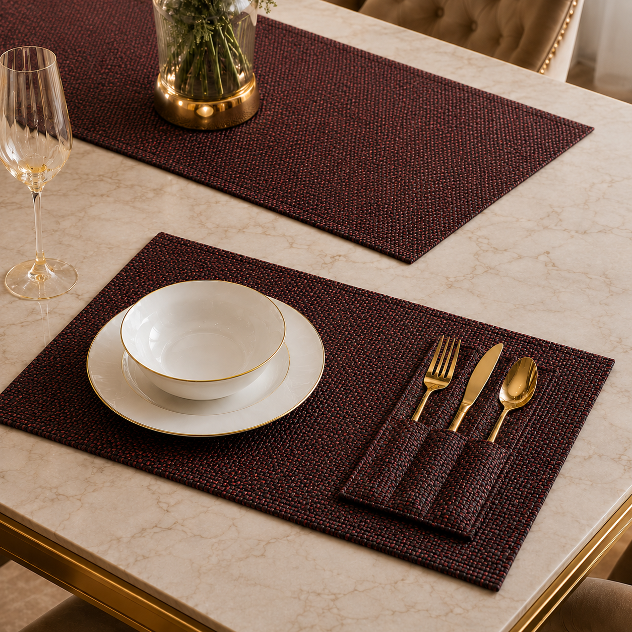 Ember Noir Jute Dining Table Set