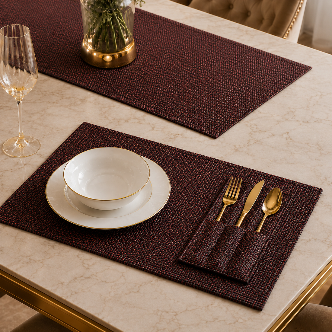 Ember Noir Jute Dining Table Set