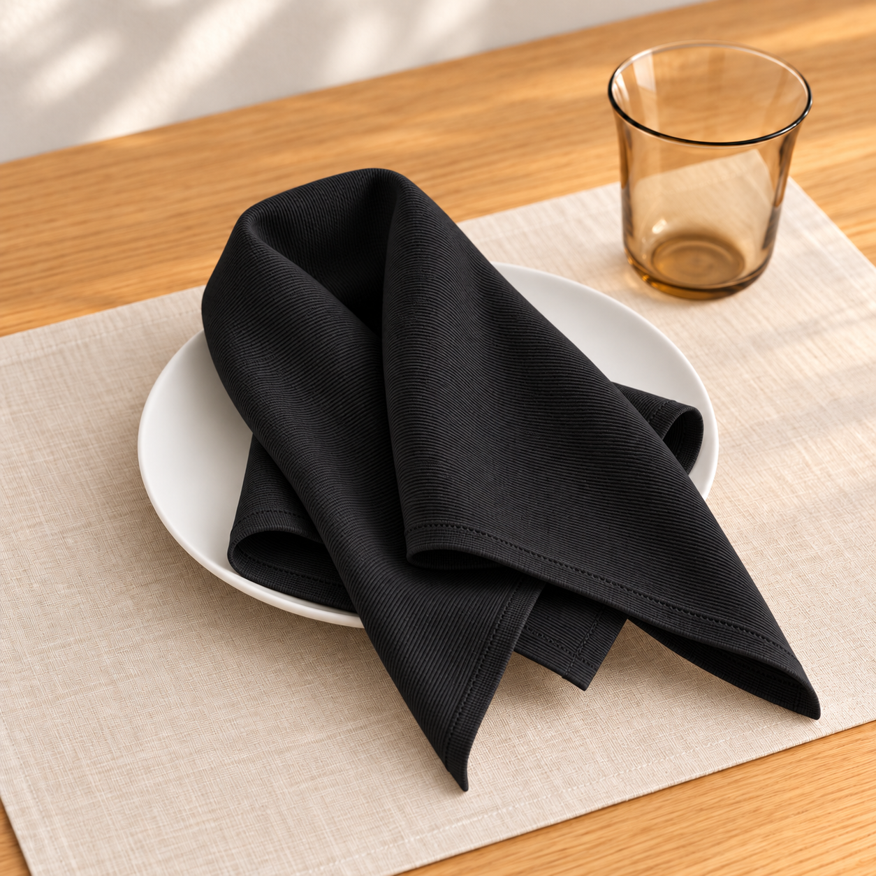 Black Jersey Fabric Napkins