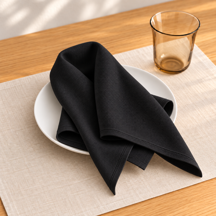 Black Jersey Fabric Napkins