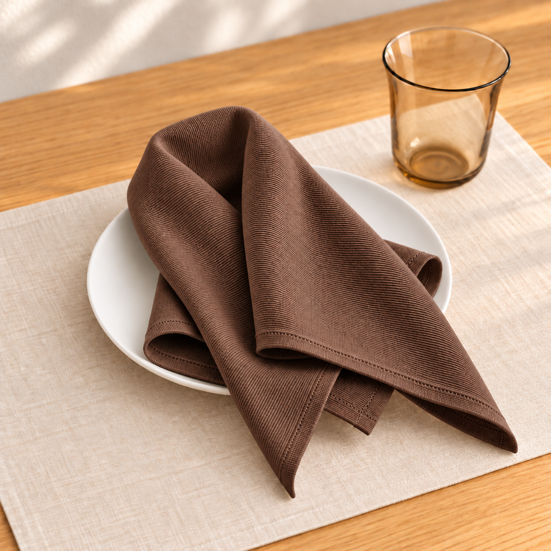 Brown Jersey Fabric Napkins