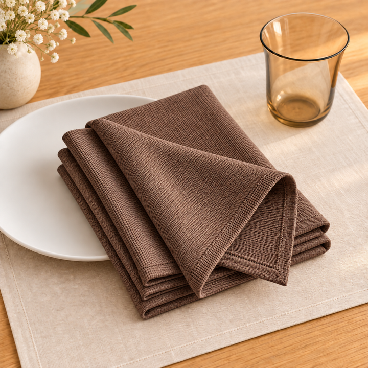 Brown Jersey Fabric Napkins