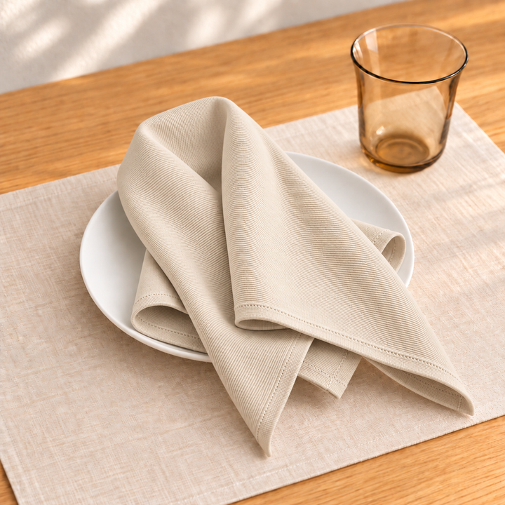 Cream Jersey Fabric Napkins