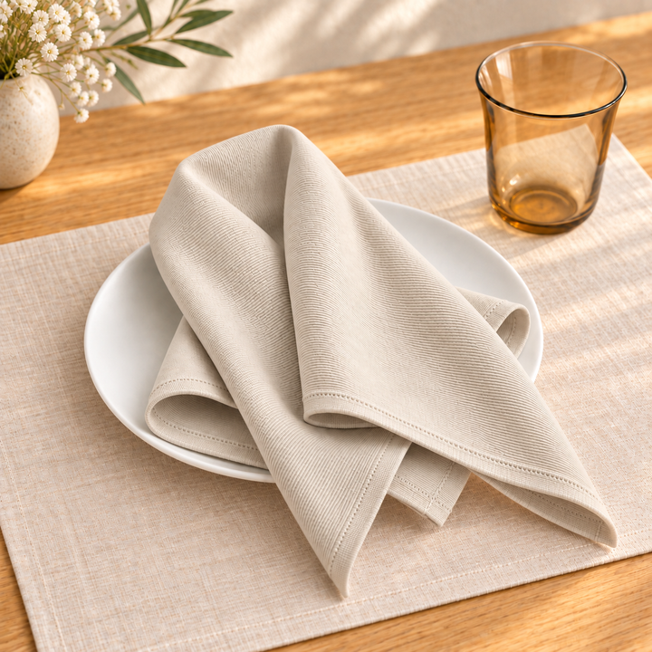 White Jersey Fabric Napkins