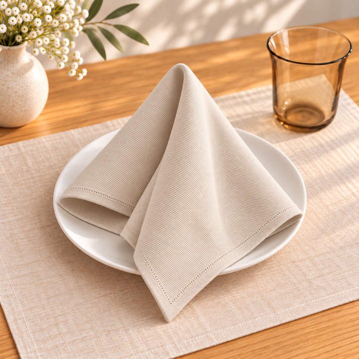 White Jersey Fabric Napkins