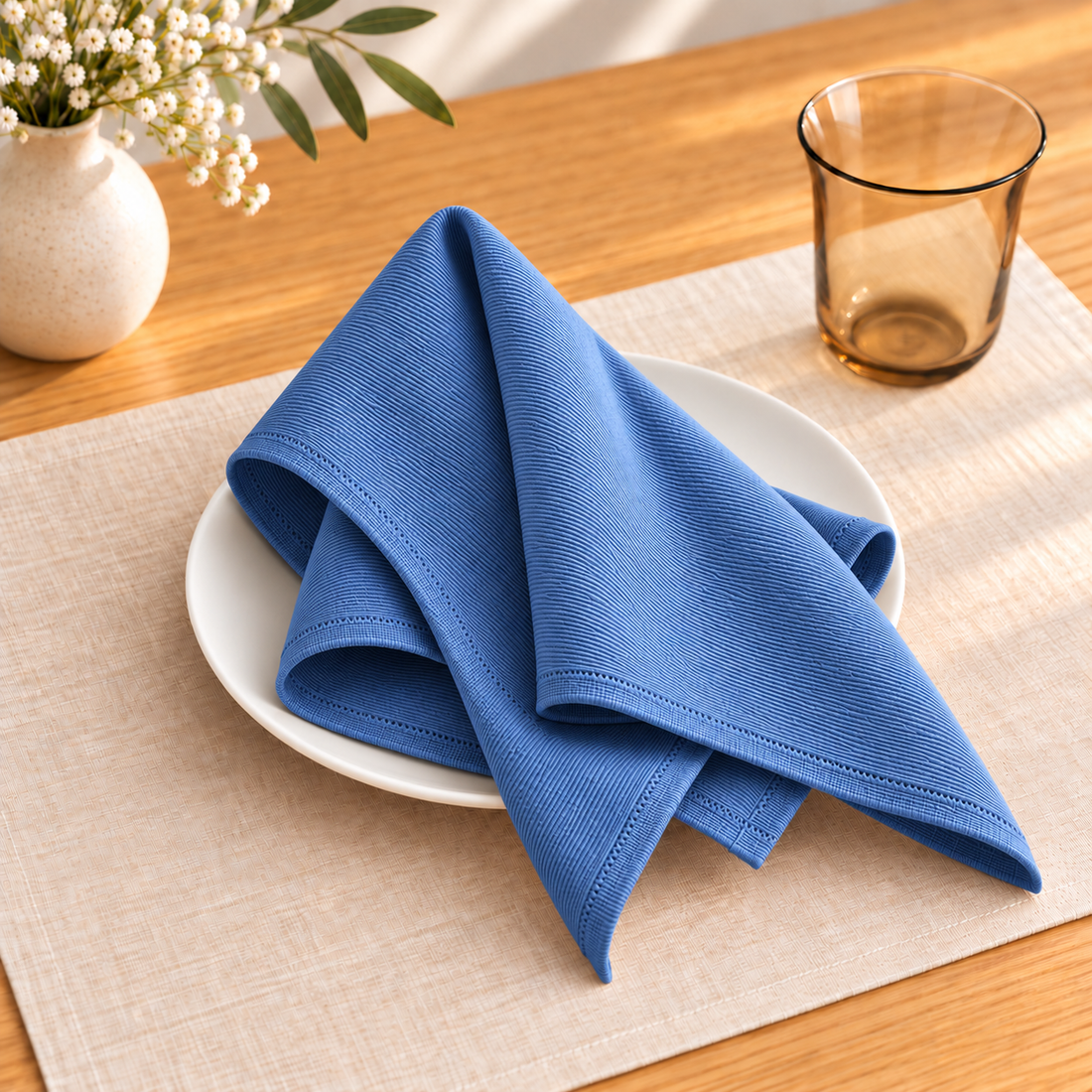 Light Blue Soft Fabric Napkin