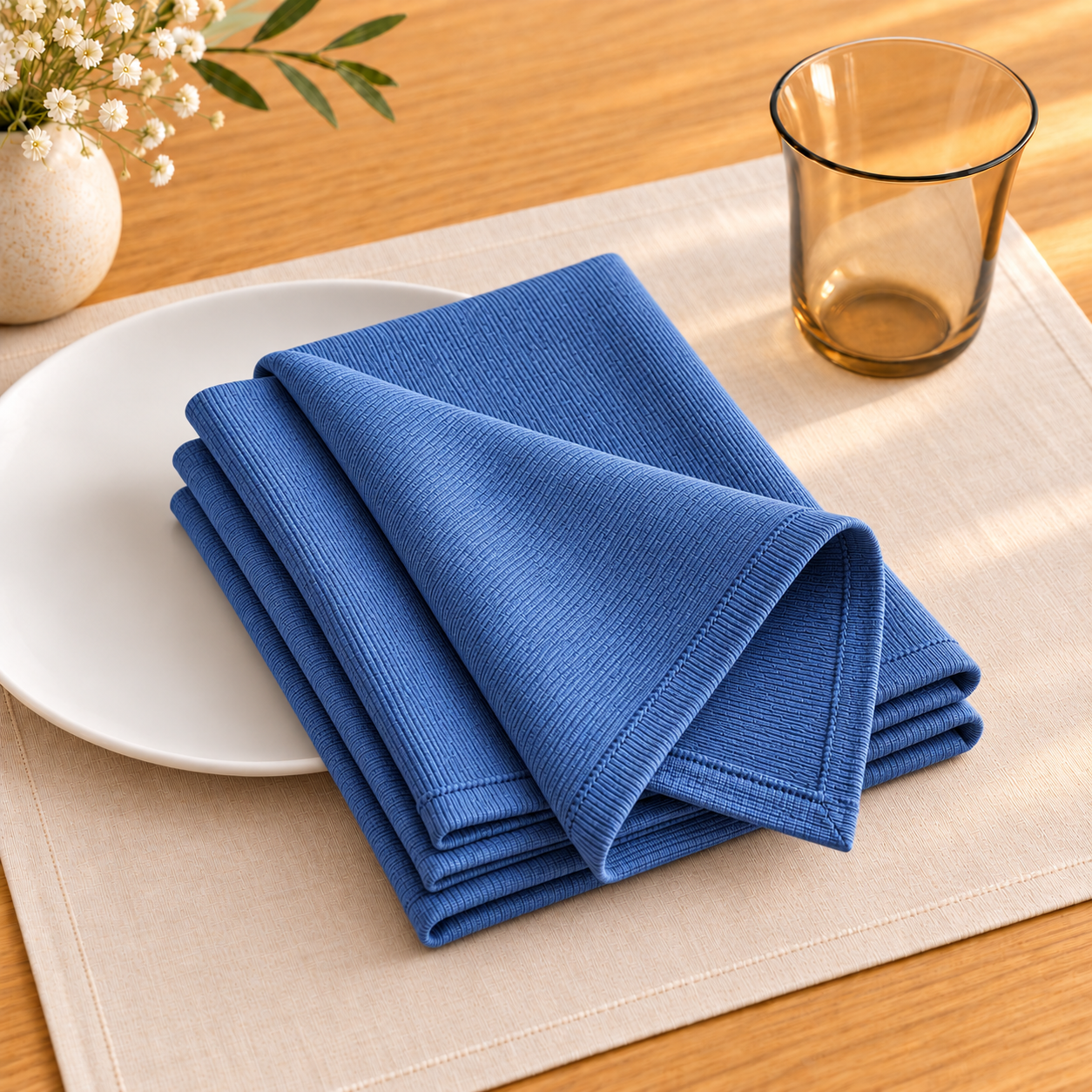 Light Blue Soft Fabric Napkin