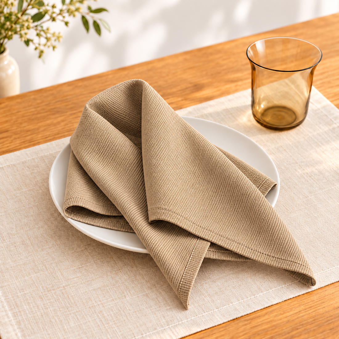 Camel Brown Soft Fabric Napkin