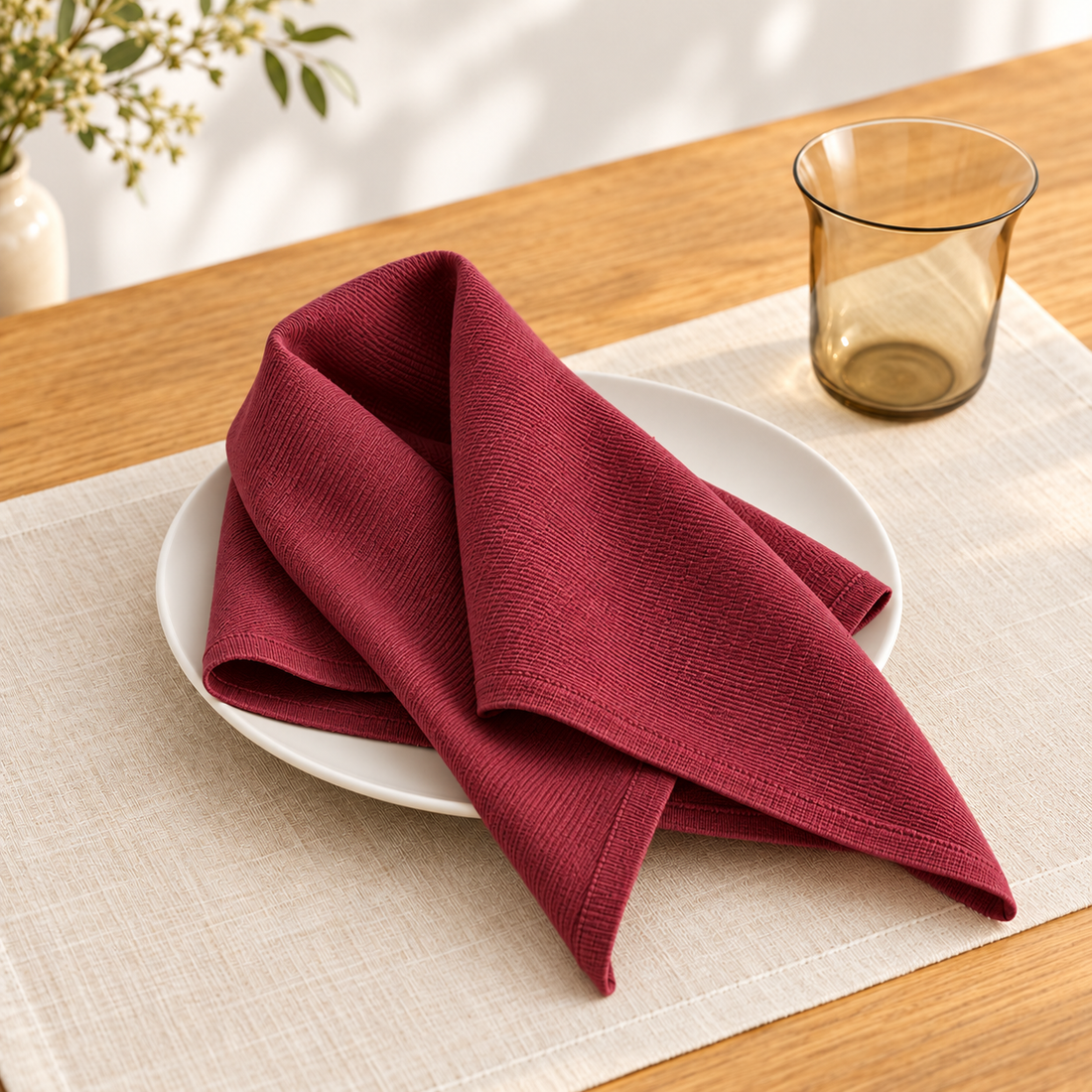 Maroon Soft Fabric Napkins