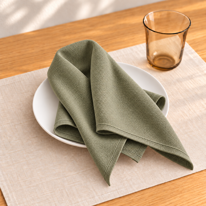 Olive Green Soft Fabric Napkins