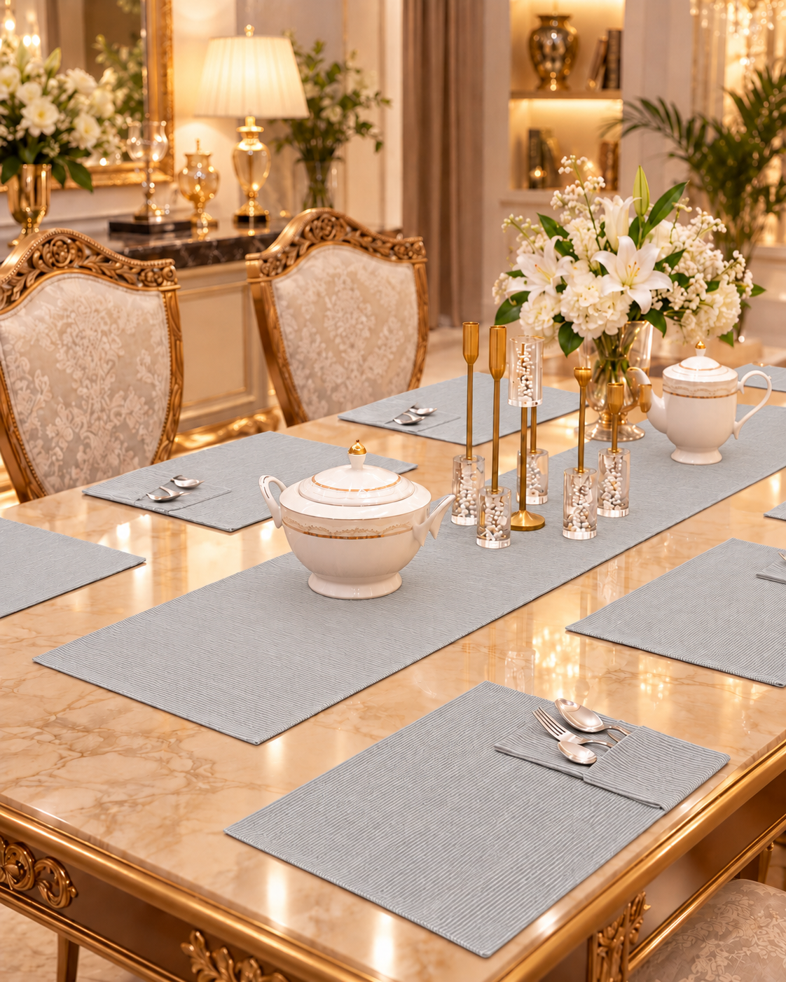 Slate Grey Dining Table Set