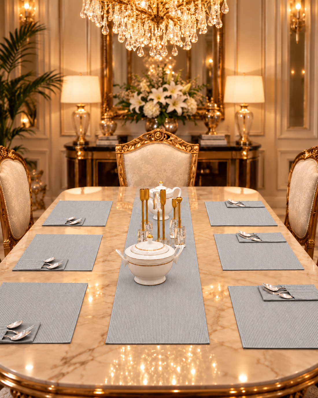 Slate Grey Dining Table Set