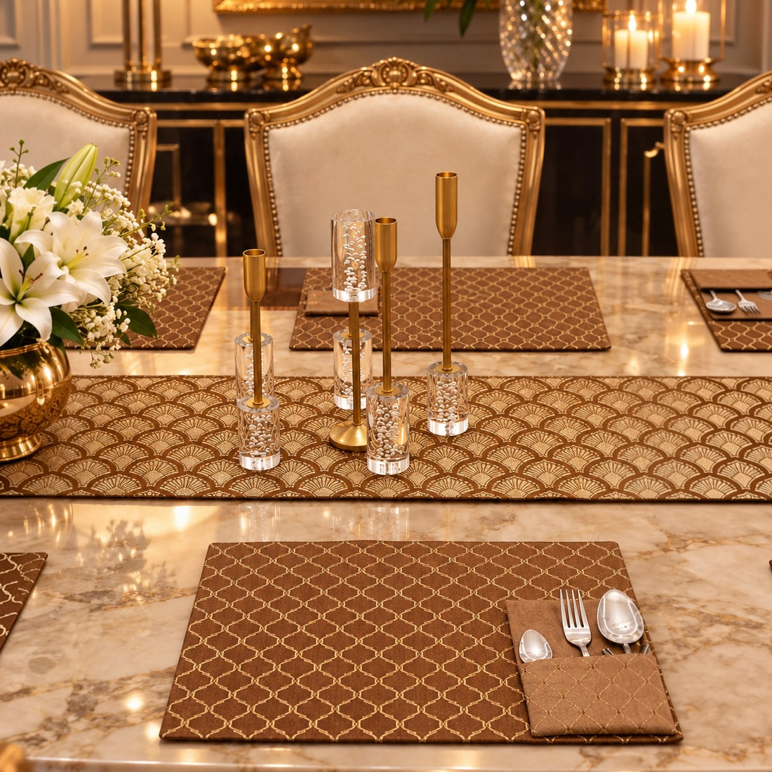 Bronze Diamonds Luxe Table Set