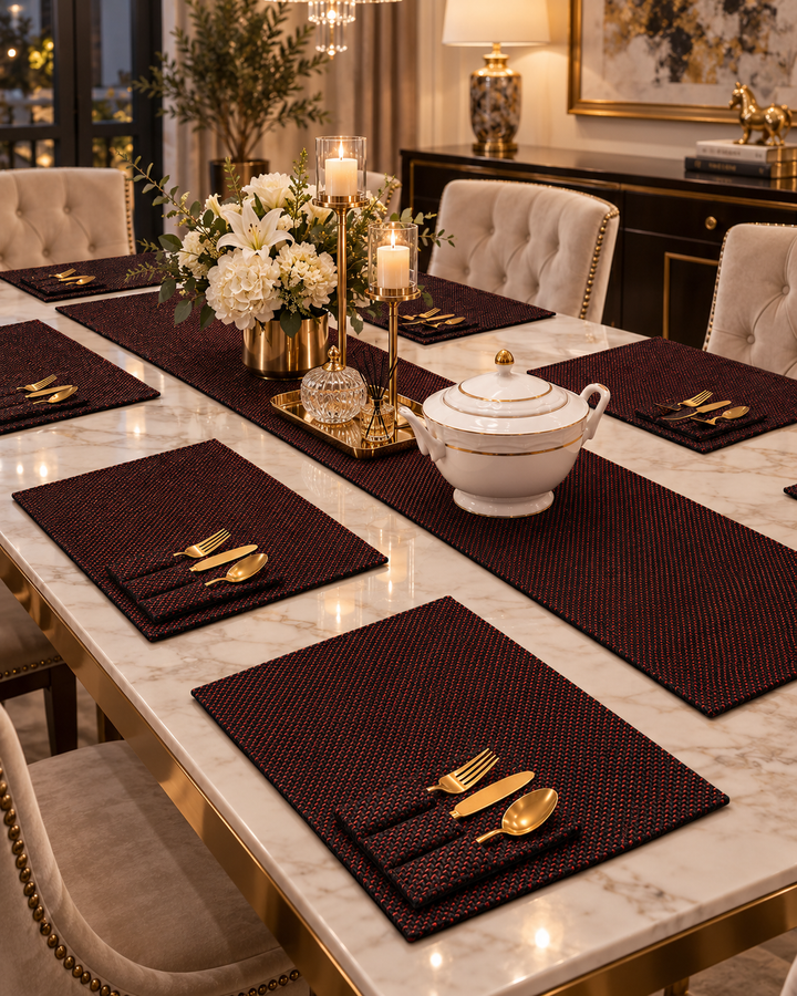 Ember Noir Jute Dining Table Set