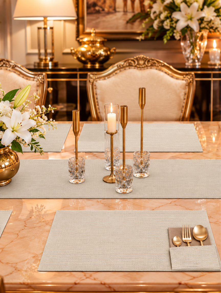 Alabaster White Dining Table Set