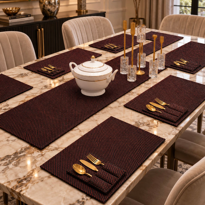 Ember Noir Jute Dining Table Set