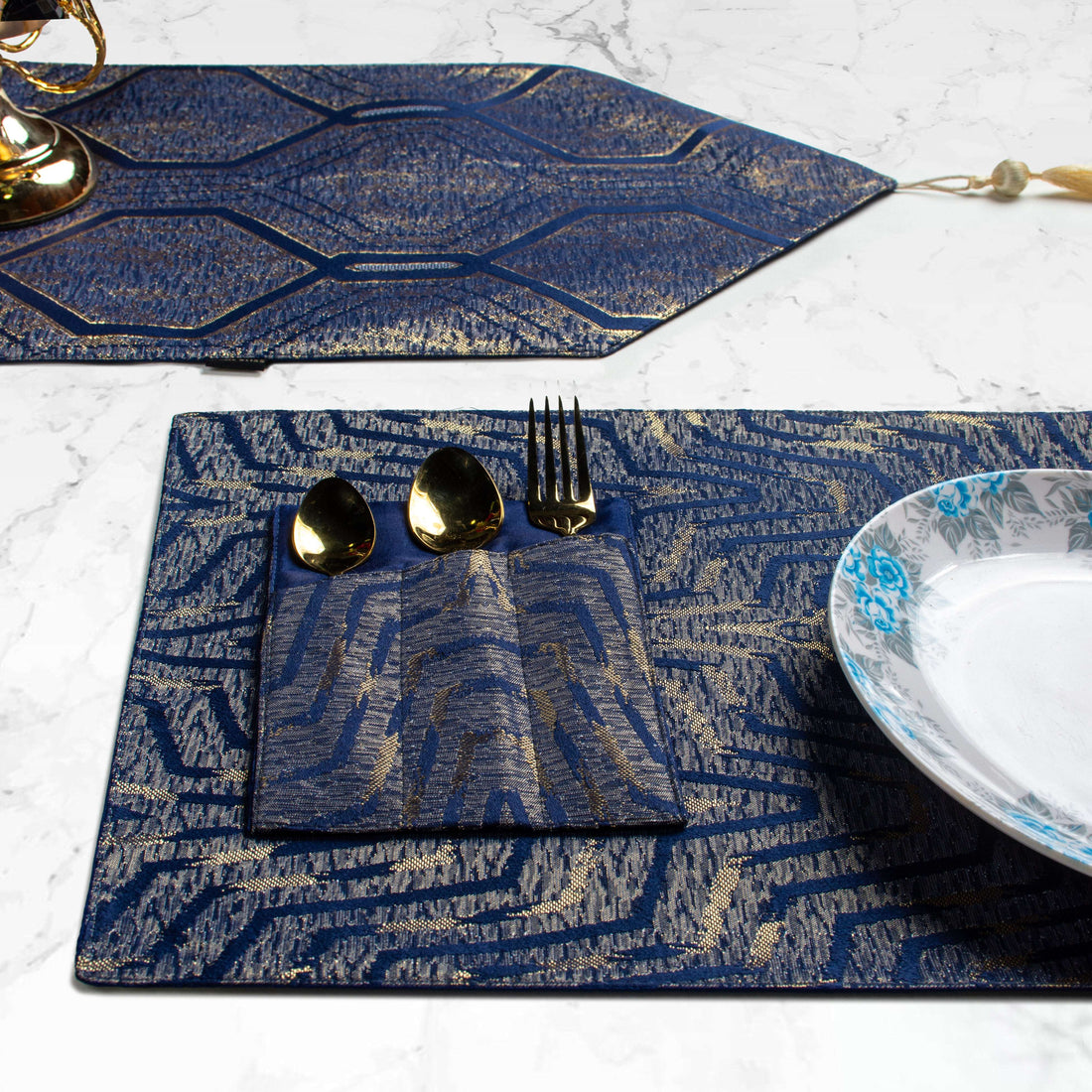 Navy Gold Nexus Table Set