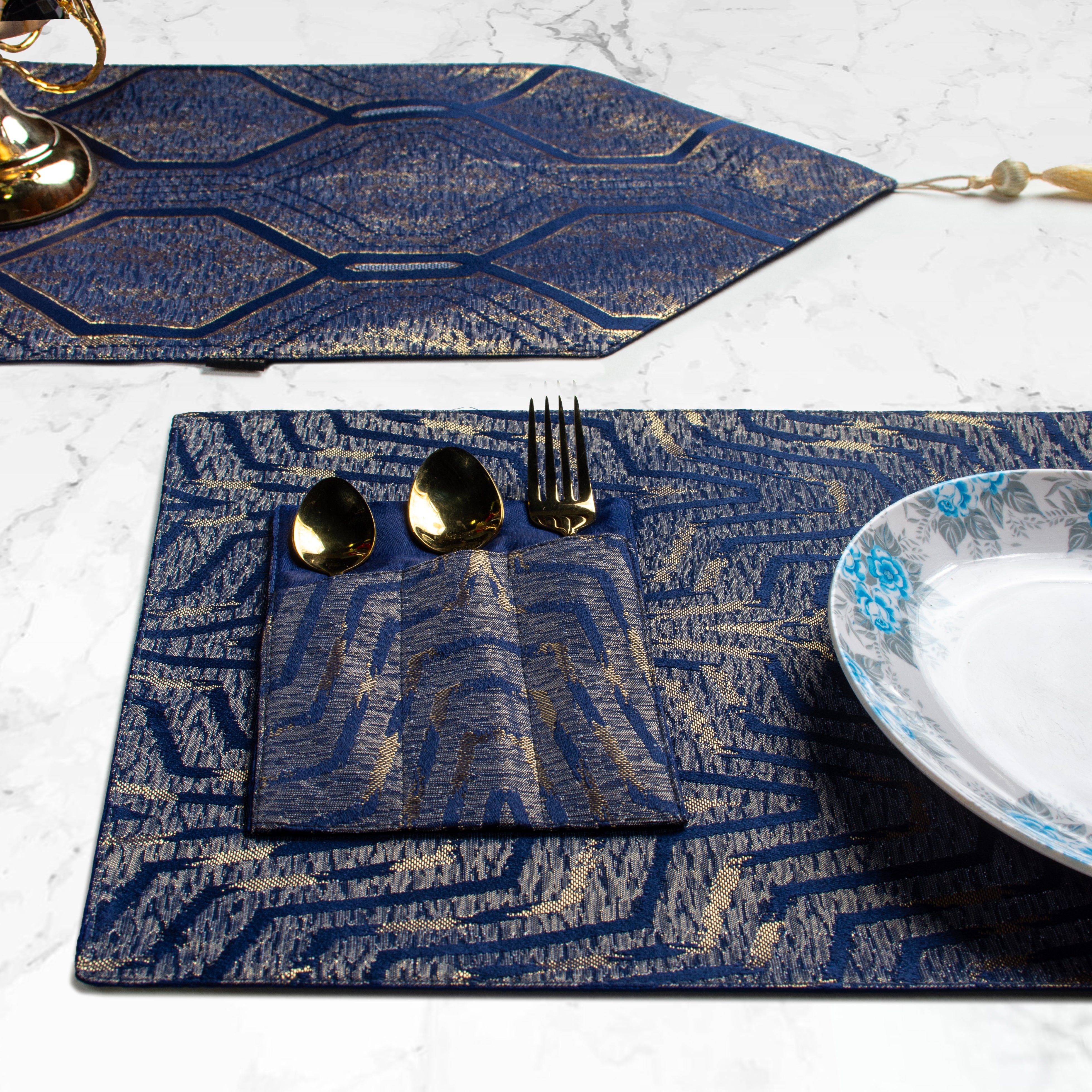 Navy Gold Nexus Table Set
