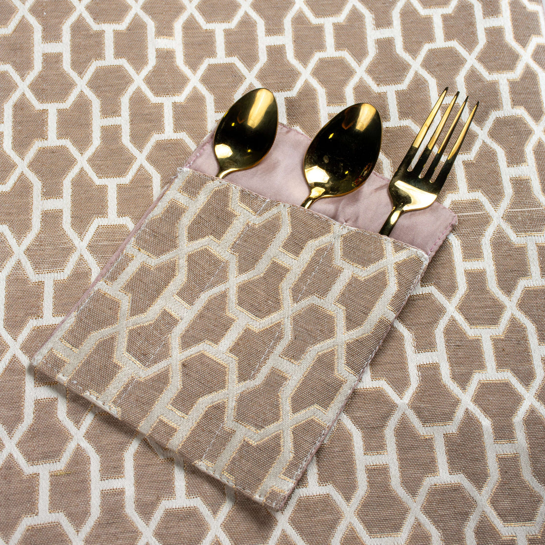 Floral Tea Pink Embossed Textured Table Set