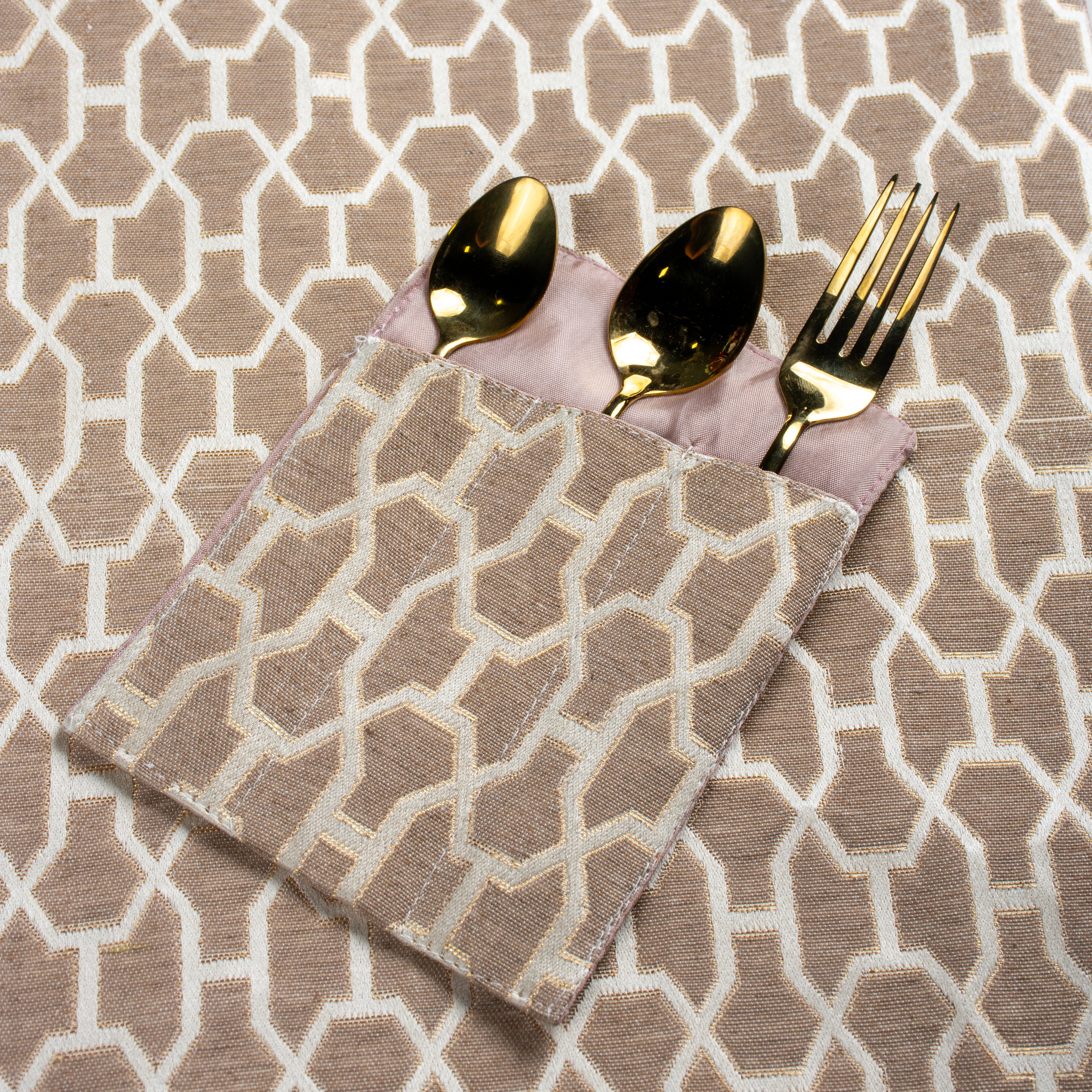 Floral Tea Pink Embossed Textured Table Set