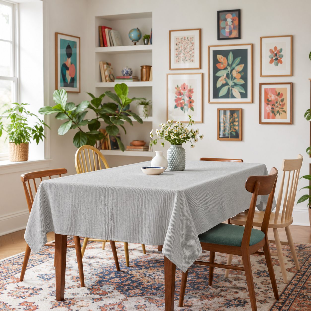 Minimalist Jersey Light Grey Table Cover